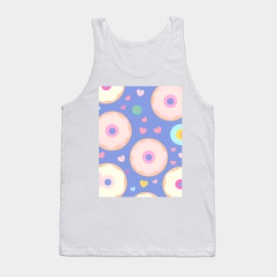 Donuts and hearts patterns in pastel color Tank Top